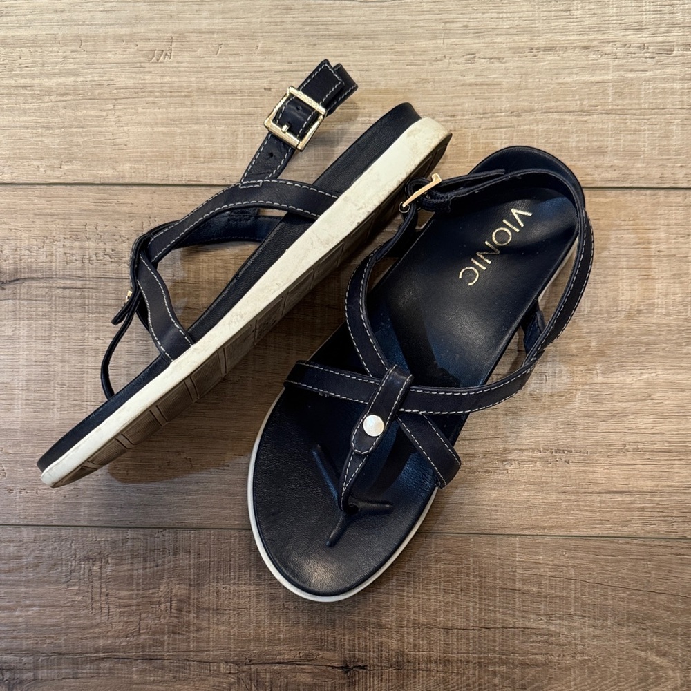 Vionic dark blue Sandals with White Sole